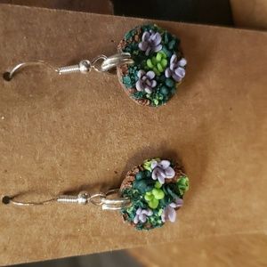 Handmade Hand crafted New Succulent earrings